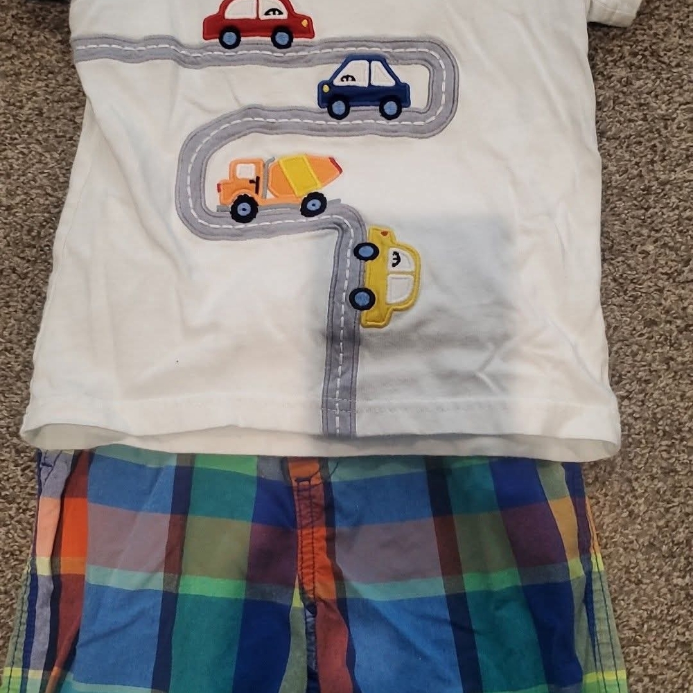 Gymboree White and Multicolor Kids Matching Set